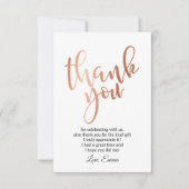 Rose Gold Foil , danke Karte (Vorderseite)