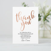Rose Gold Foil , danke Karte (Stehend Vorderseite)
