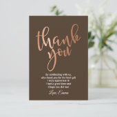 Rose Gold Foil , danke Karte (Stehend Vorderseite)