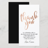 Rose Gold Foil , danke Karte (Vorne/Hinten)