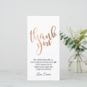 Rose Gold Foil , danke Karte (Stehend Vorderseite)