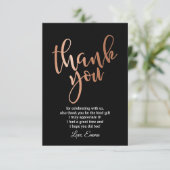 Rose Gold Foil , danke Karte (Stehend Vorderseite)