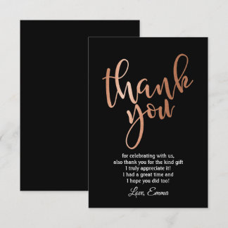 Rose Gold Foil , danke Karte