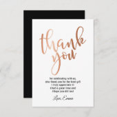 Rose Gold Foil , danke Karte (Vorne/Hinten)