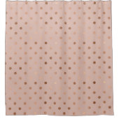 Rose Gold Foil Dots Muster Duschvorhang (Vorderseite)