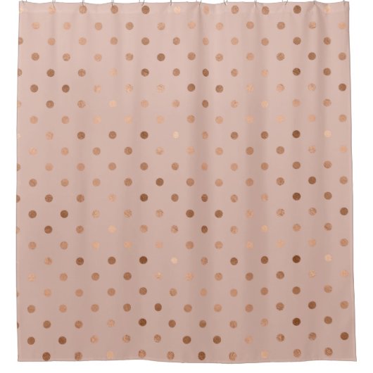 Rose Gold Foil Dots Muster Duschvorhang (Vorderseite)