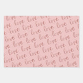 Rose Gold Foil Dream Glauben Liebe Script | Pink Geschenkpapier Set (Vorderseite 3)