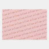 Rose Gold Foil Dream Glauben Liebe Script | Pink Geschenkpapier Set (Vorderseite 2)