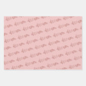 Rose Gold Foil Dream Glauben Liebe Script | Pink Geschenkpapier Set (Vorderseite)