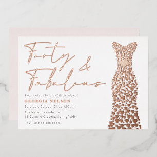 Rose Gold Foil Dress 40. Geburtstag Folieneinladung