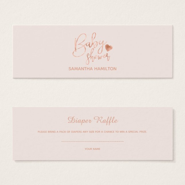 Rose Gold Foil Dusche Windeln Windeln Windeln Raff (Vorne & Hinten)