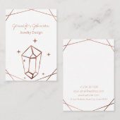 Rose Gold Foil Earring Holder Visitenkarte (Vorne/Hinten)