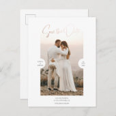 Rose Gold Foil Effect Script Save the Date Karte (Vorne/Hinten)