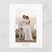 Rose Gold Foil Effect Script Save the Date Karte (Vorderseite)