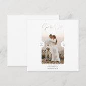 Rose Gold Foil Effect Script Save the Date Karte (Vorne/Hinten)