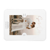 Rose Gold Foil Effect Script Save the Date Karte Magnet (Horizontal)