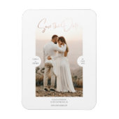 Rose Gold Foil Effect Script Save the Date Karte Magnet (Vertikal)
