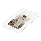 Rose Gold Foil Effect Script Save the Date Karte Magnet (Linke Seite)