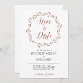 Rose Gold Foil Effect Speichern Sie das Datum, an Save The Date (Vorne/Hinten)
