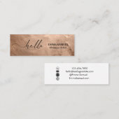 Rose gold Foil Elegante Hallo Minimale Kalligraphi Mini Visitenkarte (Vorne/Hinten)