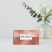 Rose Gold Foil Farbblock Visitenkarte (Stehend Vorderseite)