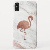 Rose Gold Foil Flamingo auf rosa Marmormuster Case-Mate iPhone Hülle (Rückseite)