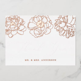 Rose Gold Foil Floral Hochzeit Danke Karte