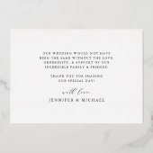 Rose Gold Foil Floral Hochzeit Danke Karte (Rückseite)