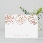 Rose Gold Foil Floral Hochzeit Danke Karte (Stehend vorne)