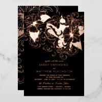 Rose Gold Foil Floral Koi Hochzeit Einladung
