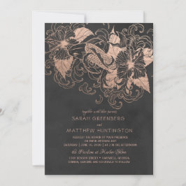 Rose Gold Foil Floral Koi Hochzeit Einladung