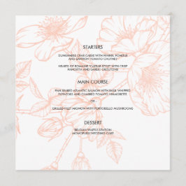 Rose Gold Foil Floral Wedding Card Menükarte