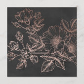 Rose Gold Foil Floral Wedding Card Menükarte (Rückseite)