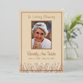 Rose Gold Foil Foto Beerdigung Karte mit Gedicht (Stehend vorne)