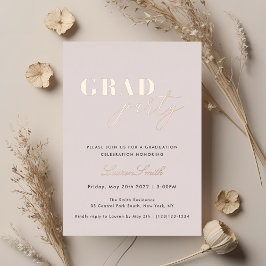 Rose Gold Foil Foto Graduation Party Folieneinladung