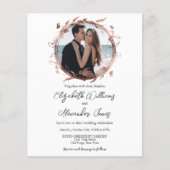 Rose Gold Foil Foto Hochzeitseinladungen (Vorderseite)