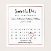 Rose Gold Foil Foto Kalender Save the Date Karte (Innenseite Aufgefaltet)