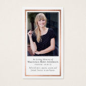 Rose Gold Foil Frame Cross Memorial Gebet Card (Vorderseite)