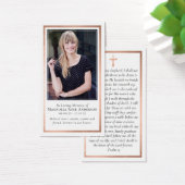 Rose Gold Foil Frame Cross Memorial Gebet Card (Schreibtisch)