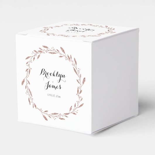 Rose Gold Foil Gastgeschenk Hochzeit Box Blumenstr Geschenkschachtel (Vorderseite)