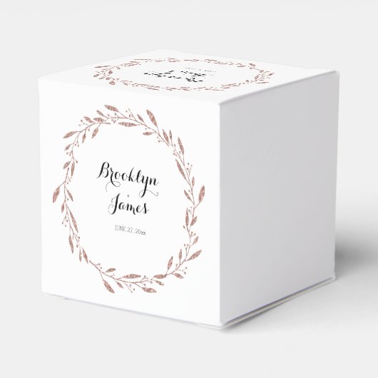 Rose Gold Foil Gastgeschenk Hochzeit Box Blumenstr Geschenkschachtel (Rückseite)