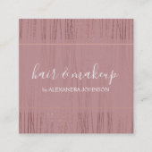 Rose Gold Foil gestreift Moderne Muster Quadratische Visitenkarte (Vorderseite)