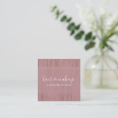 Rose Gold Foil gestreift Moderne Muster Quadratische Visitenkarte (Stehend Vorderseite)