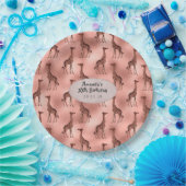 Rose Gold Foil Giraffe Muster Pappteller (Party)