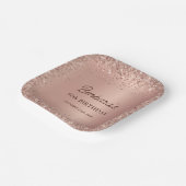 Rose Gold Foil Glitter 80th Birthday Name Pappteller (Gewinkelt)