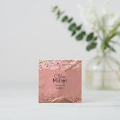 Rose Gold Foil Glittery Stylish Glam Makeup Artist Quadratische Visitenkarte (Stehend Vorderseite)