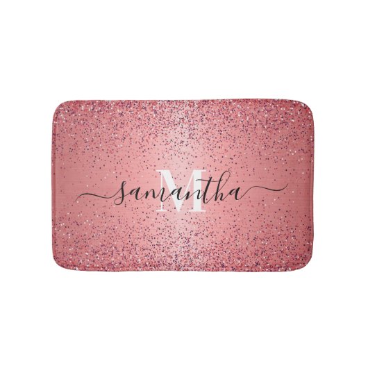 Rose Gold Foil Glitzer Badematte (Vorderseite)