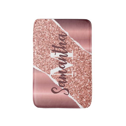 Rose Gold Foil Glitzer Badematte (Vorderseite Vertikal)