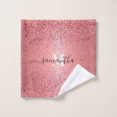Rose Gold Foil Glitzer Badhandtuch Set (Waschlappen)