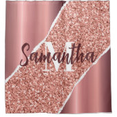 Rose Gold Foil Glitzer Duschvorhang (Vorderseite)